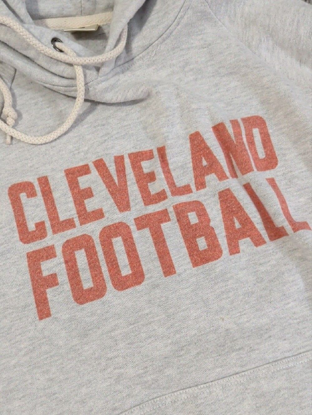 HOMAGE Light Gray Hoodie with Orange Cleveland Football, Men's S - Picture 3 of 4